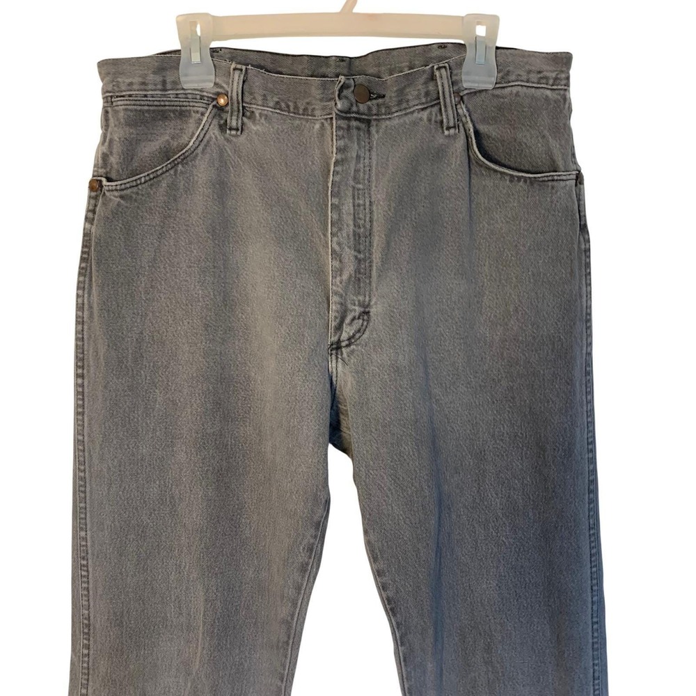 Vintage Wrangler 13WMZPB Jeans Mens 36x36 Gray Denim USA Made Straight Leg 1990s - Picture 4 of 14